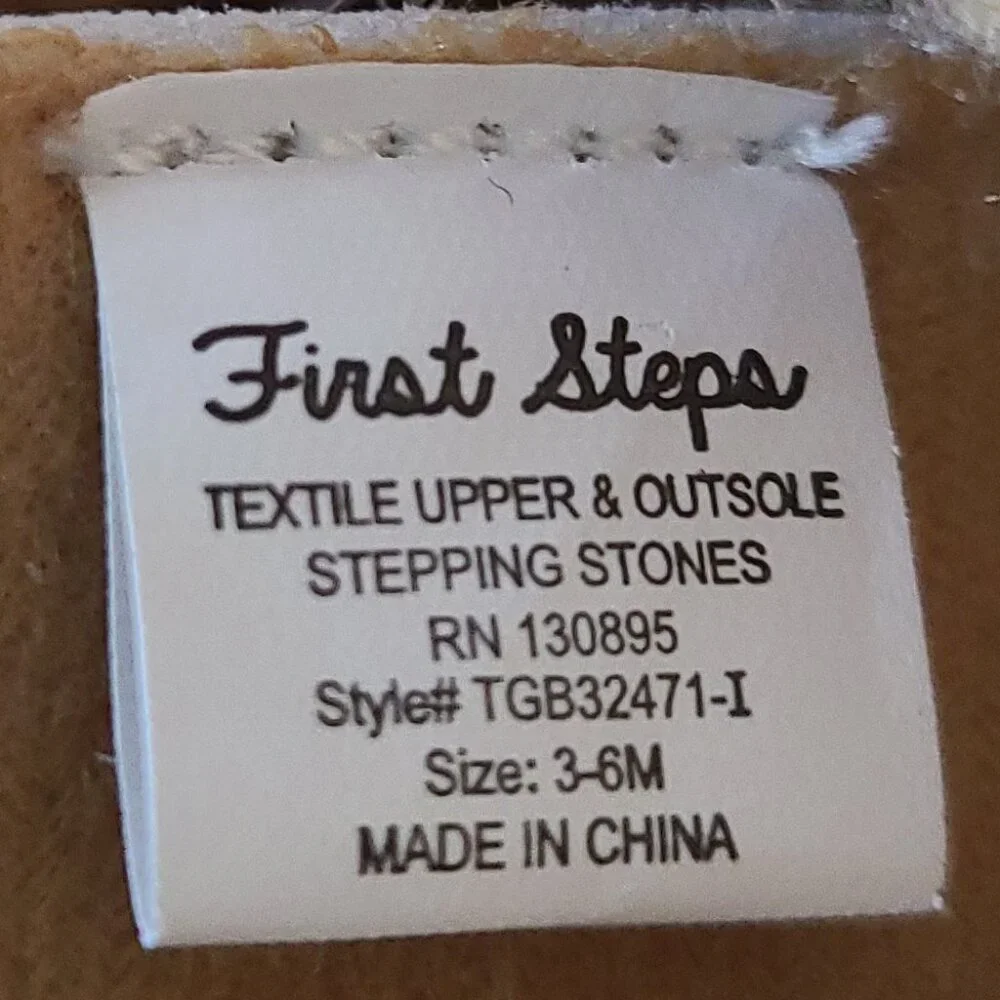 FIRST STEP TAN FAUX FUR BOOT BABY GIRL 3 TO 6 MONTHS